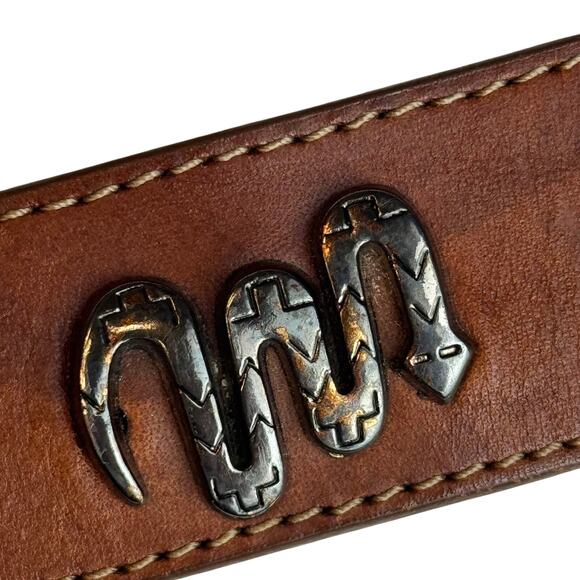 Vintage Silver Creek Western Concho Belt Men 28 Brown Genuine Leather Adjustable - Picture 12 of 16